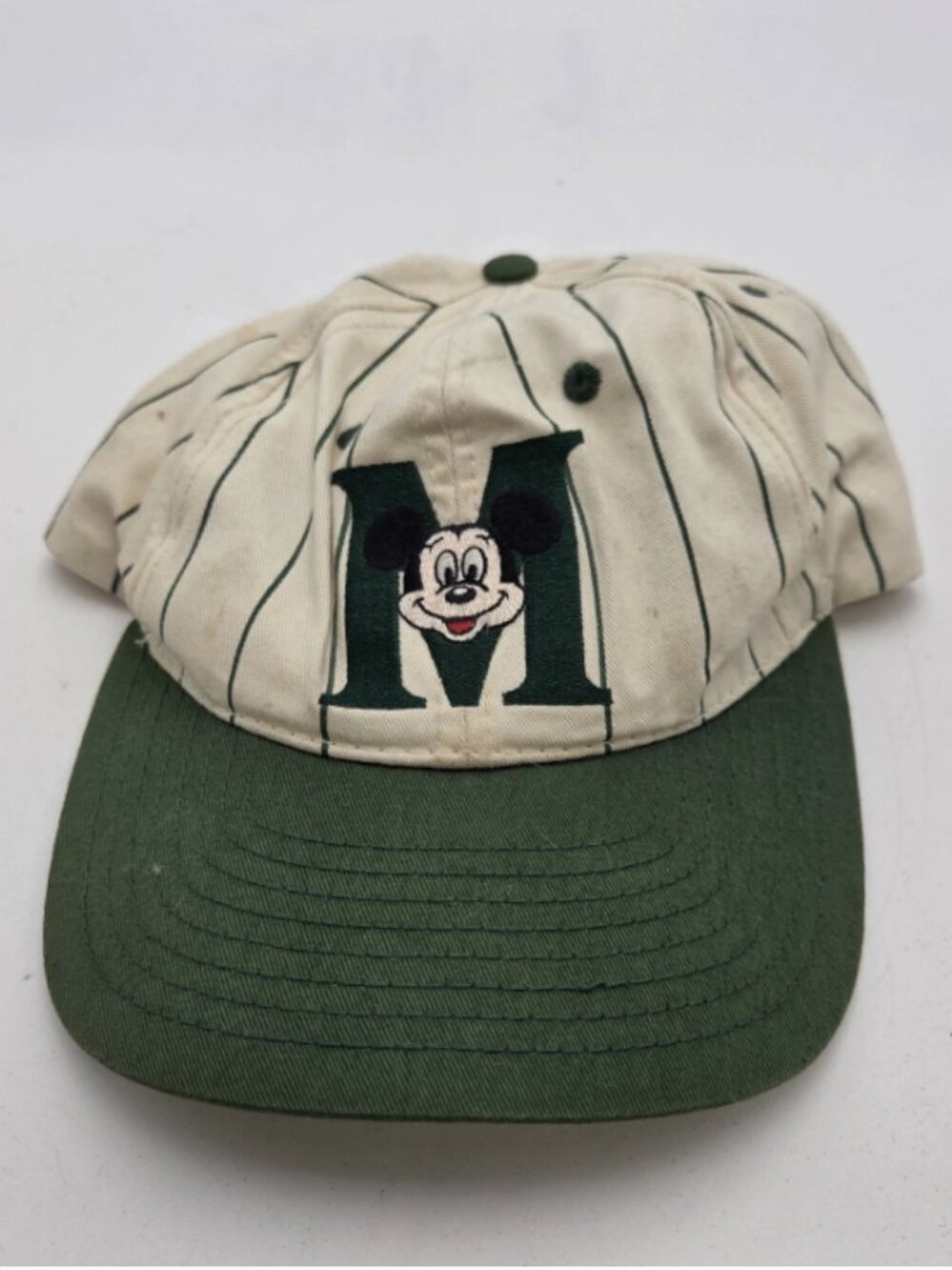 Vintage Mickey Mouse Snapback Cap - Walt Disney Goofy's Hat Co. Green And White